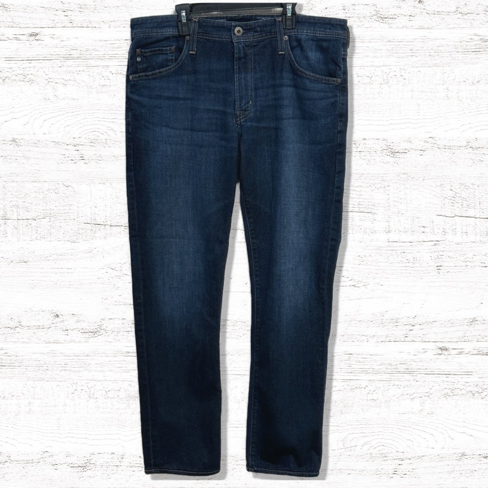 AG Adriano Goldschmied Everett Slim Straight Stretch Dark Wash Blue Jeans